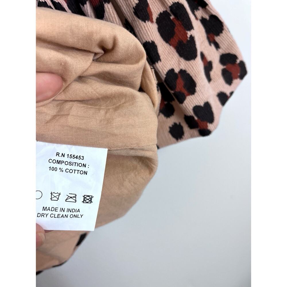Elizabeth Wilson Leopard Corduroy Katherine Bell Sleeve Ruffle Top Preppy XS - Picture 9 of 11